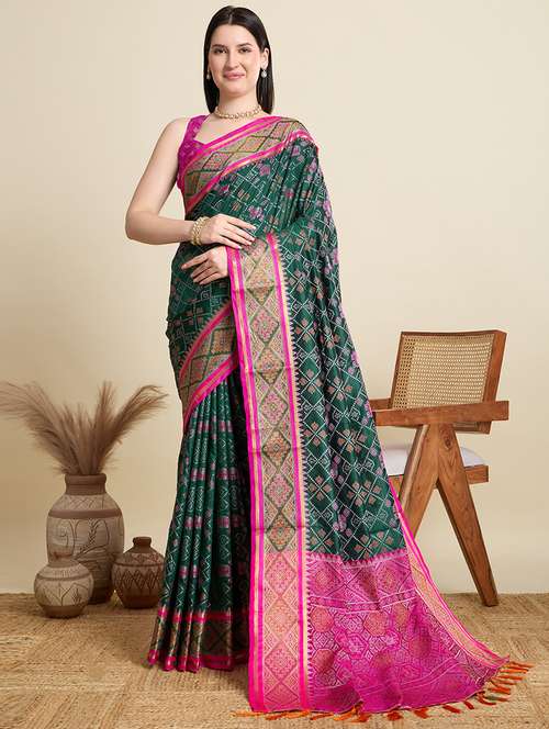 women self design patola saree with blouse - 22001325 -  Standard Image - 0