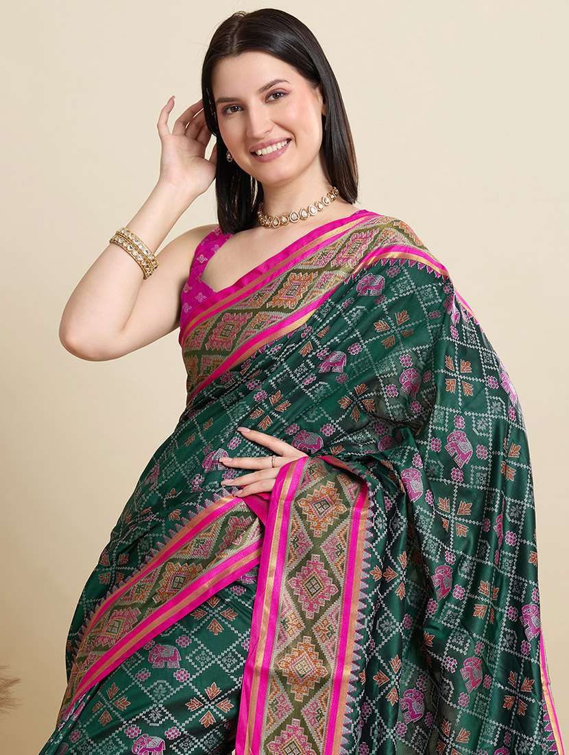 women self design patola saree with blouse - 22001325 - Standard Image - 1