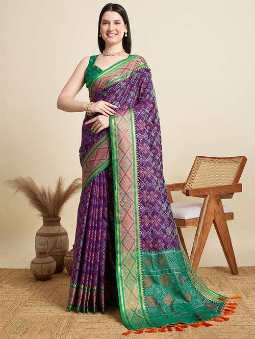 women self design patola saree with blouse - 22001329 -  Standard Image - 0