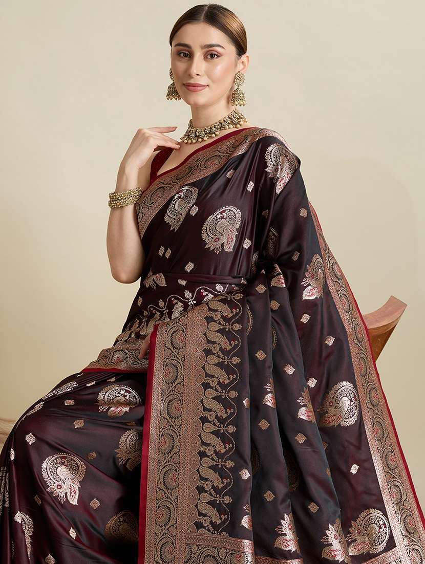 women self design banarasi saree with blouse - 22001343 -  Standard Image - 4