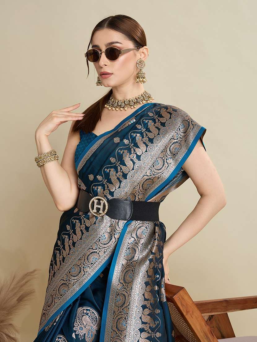 women self design banarasi saree with blouse - 22001345 -  Standard Image - 4