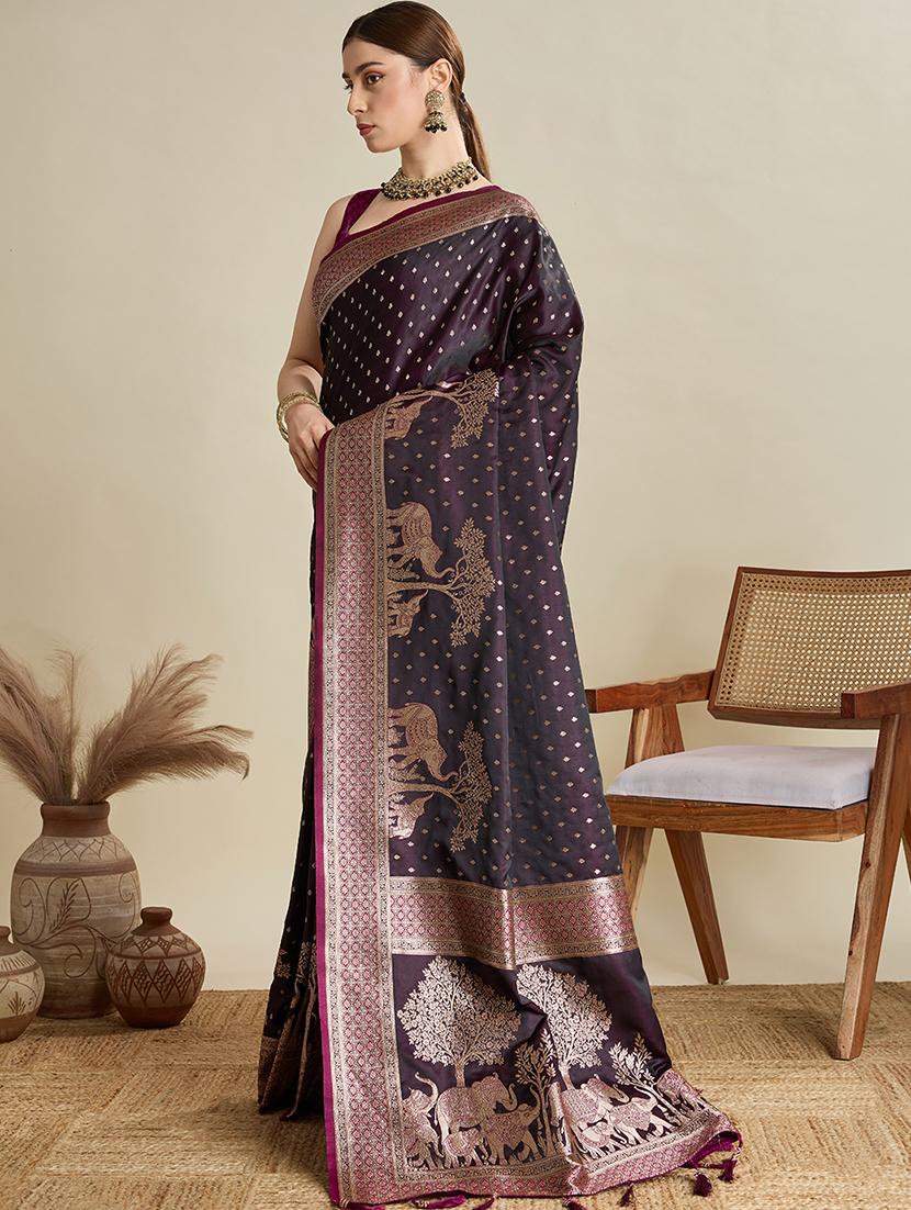 women self design banarasi saree with blouse - 22001365 - Standard Image - 4