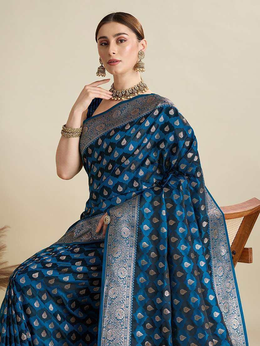 women self design banarasi saree with blouse - 22001366 -  Standard Image - 4