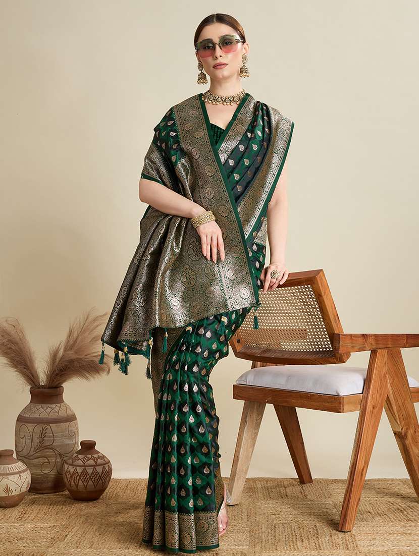 women self design banarasi saree with blouse - 22001367 -  Standard Image - 4