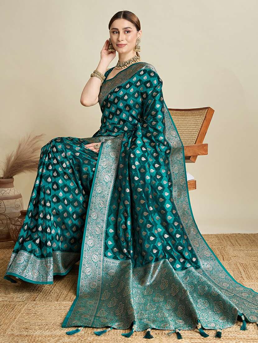 women self design banarasi saree with blouse - 22001370 -  Standard Image - 4
