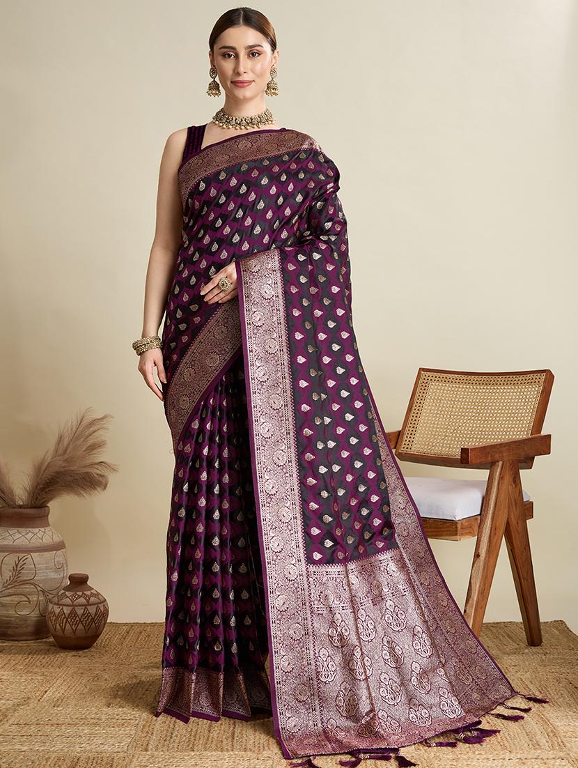 women self design banarasi saree with blouse - 22001371 - Zoom Image - 0