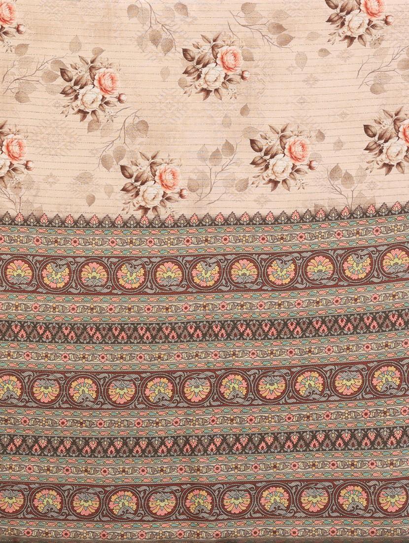 women floral printed bordered saree with blouse - 22001372 - Standard Image - 6