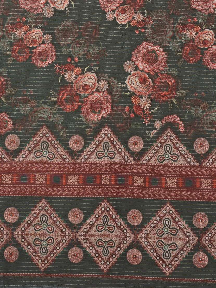 women floral printed bordered saree with blouse - 22001373 -  Standard Image - 6