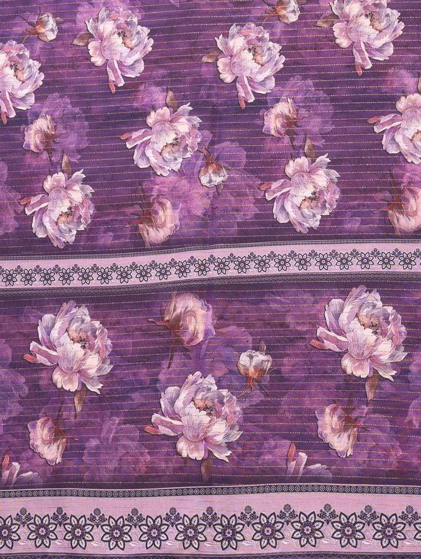 women floral printed bordered saree with blouse - 22001381 - Standard Image - 6