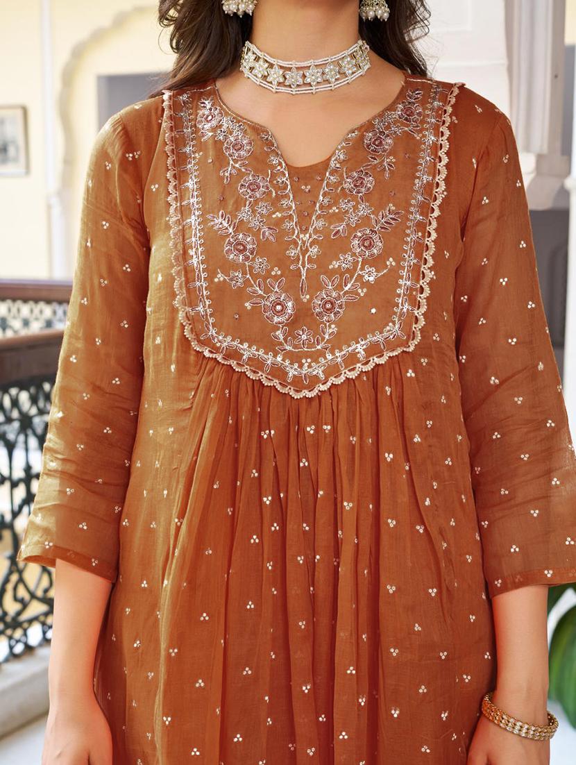 women printed three quarter sleeve kurta pant with dupatta set - 22001599 - Standard Image - 6