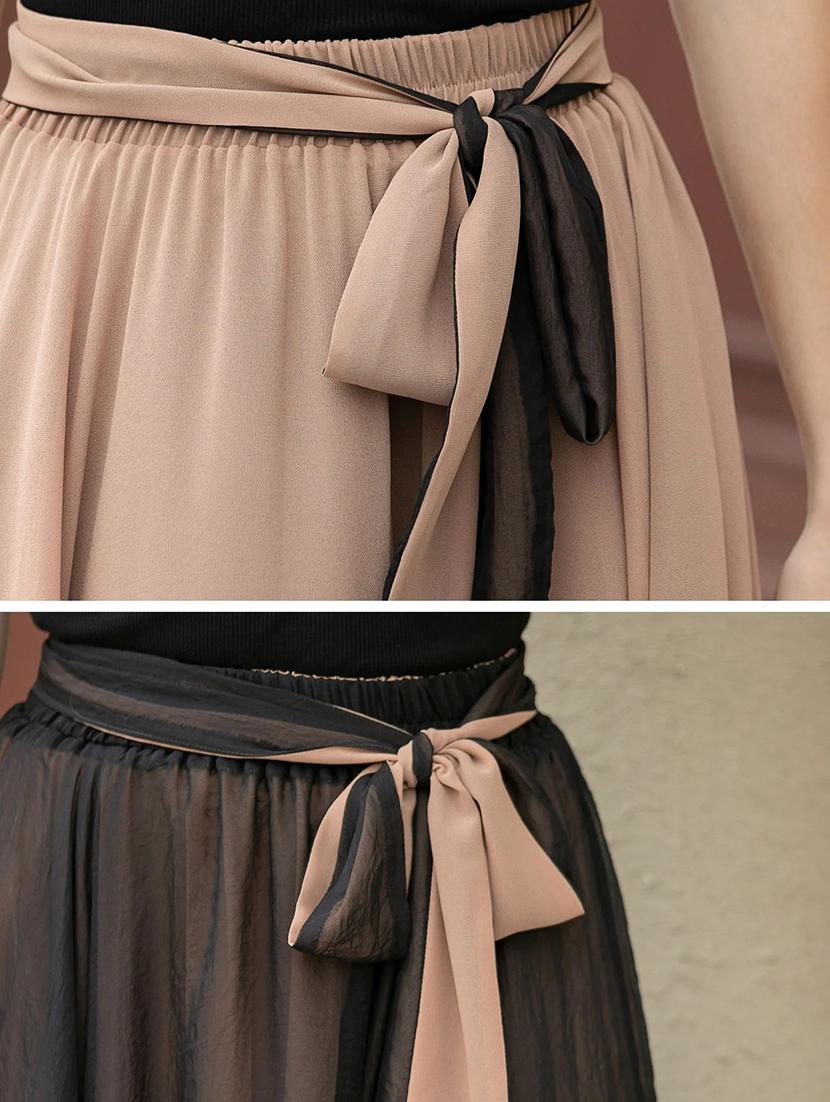 women solid high rise reversible flared maxi skirt - 22001721 - Standard Image - 4