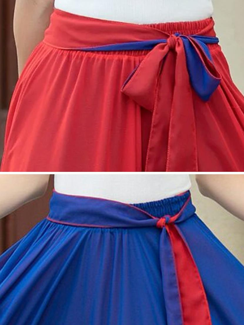 women solid high rise reversible flared maxi skirt - 22001722 - Standard Image - 4