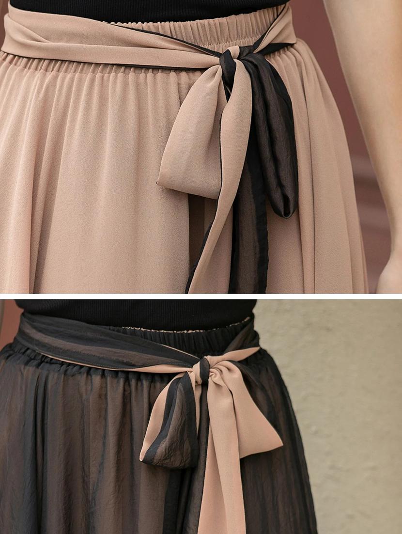 women solid high rise reversible flared maxi skirt - 22001723 - Standard Image - 4