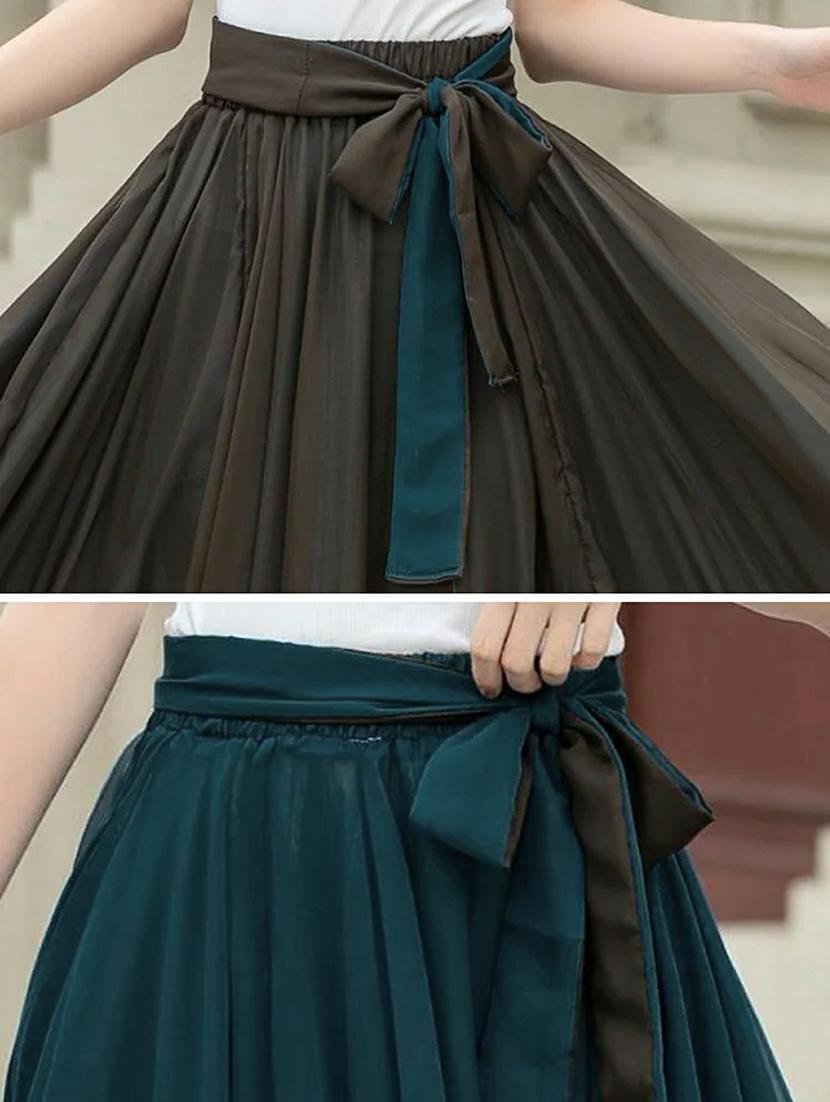 women solid high rise reversible flared maxi skirt - 22001728 - Standard Image - 4
