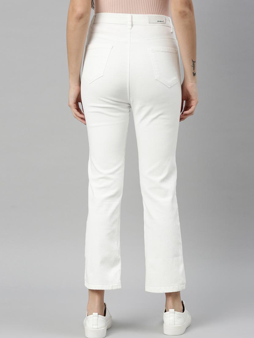 women solid mid rise bootcut jean - 22001873 - Standard Image - 4