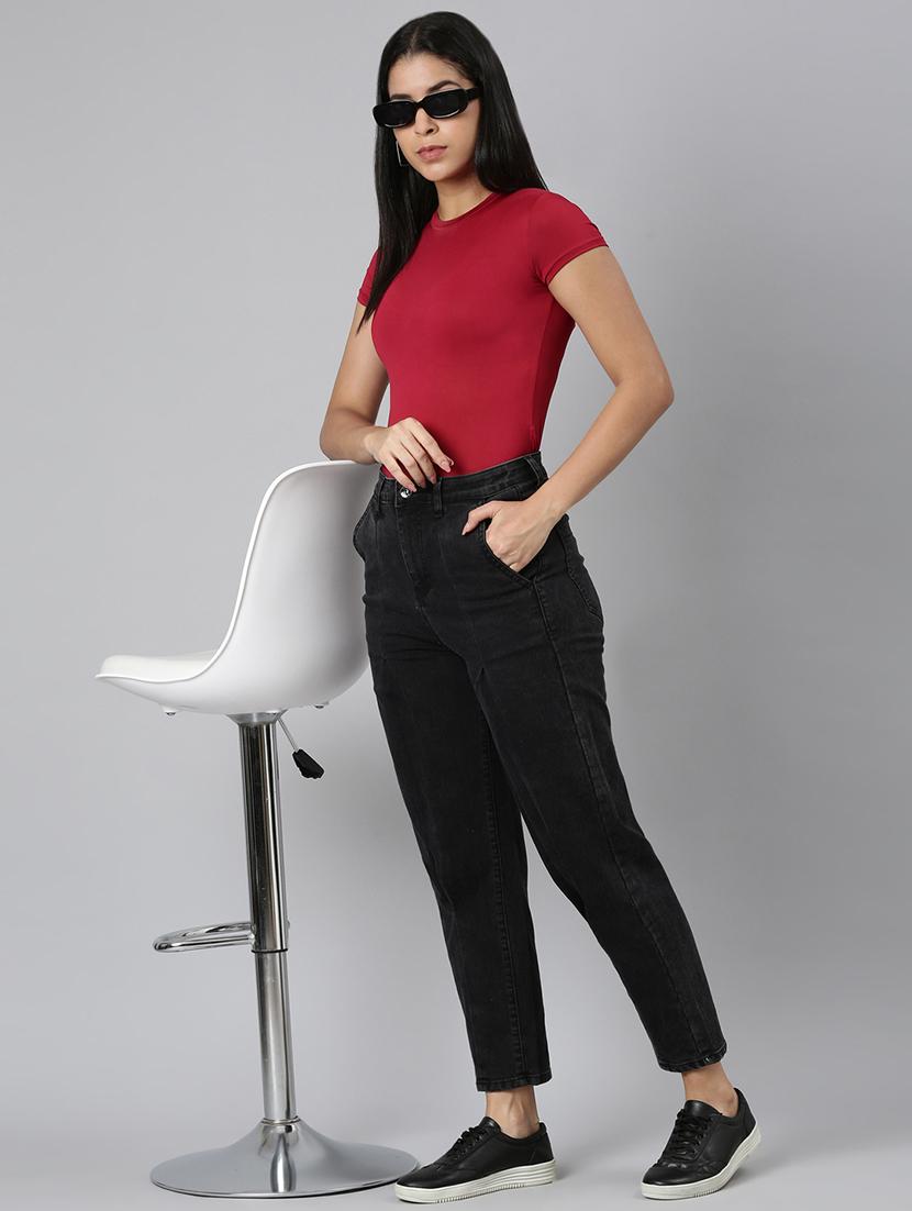 women washed mid rise mom fit jean - 22001875 - Zoom Image - 0