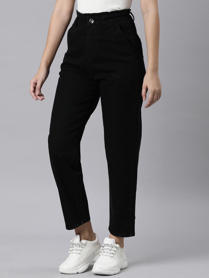 women solid high rise mom fit jean - 22001879 -  Standard Image - 1