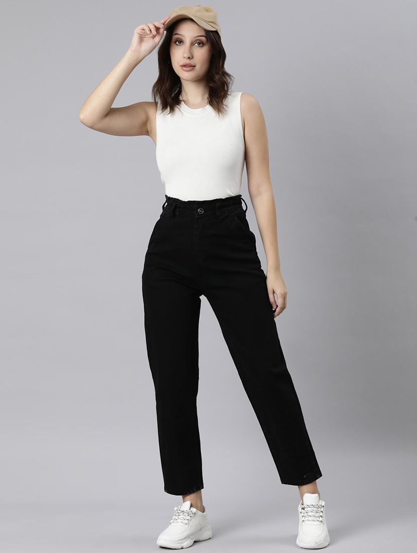 women solid high rise mom fit jean - 22001879 - Standard Image - 4