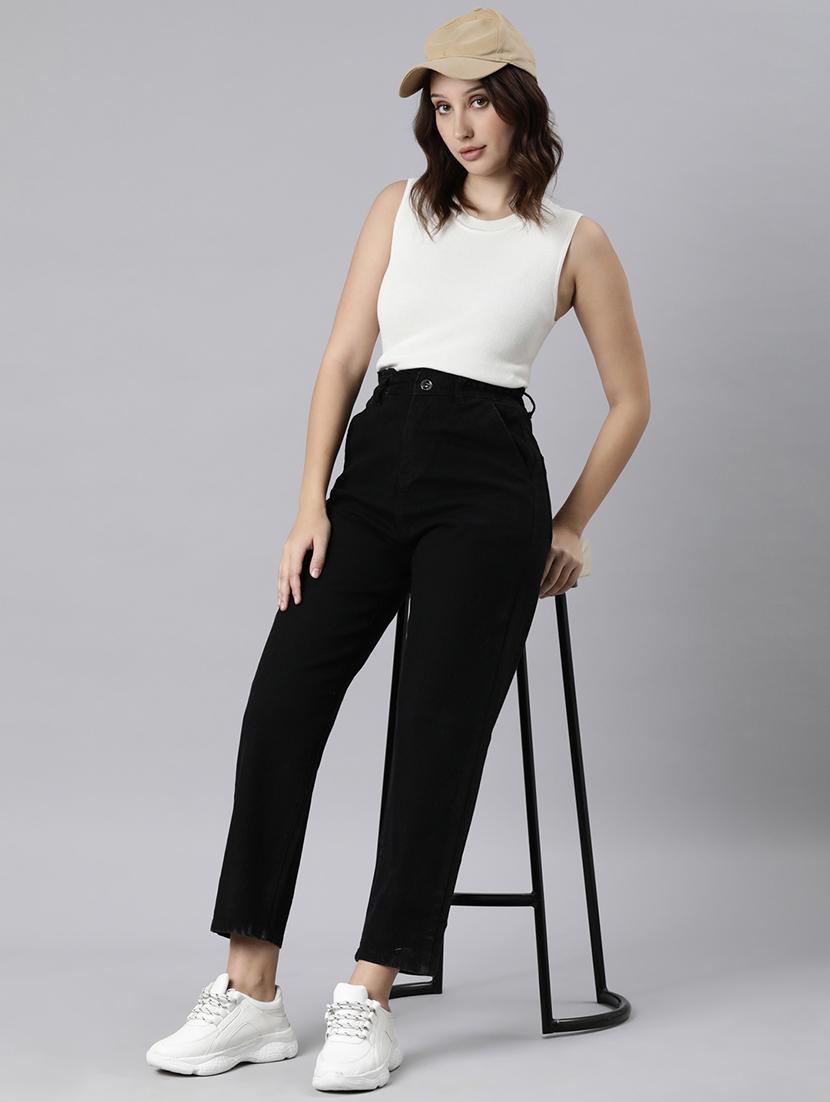 women solid high rise mom fit jean - 22001879 - Standard Image - 6