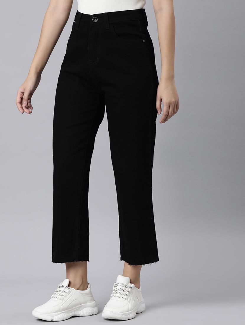 women solid high rise straight fit ean - 22001881 -  Standard Image - 1