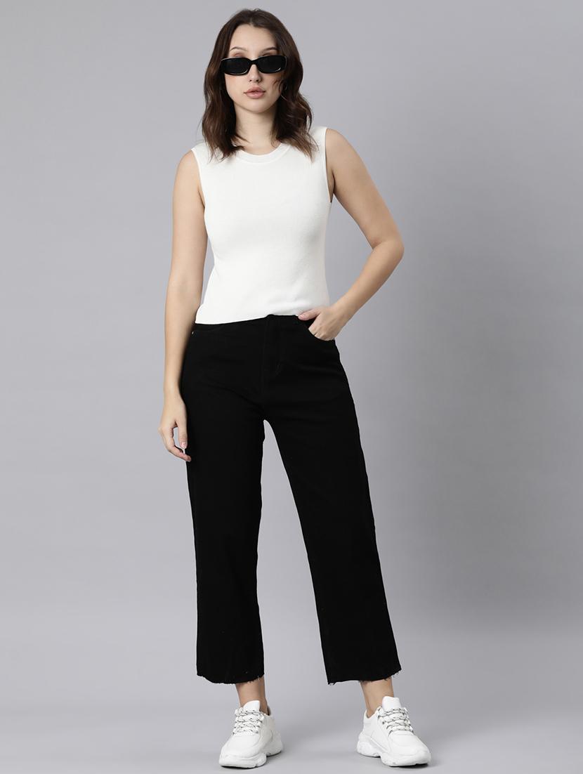 women solid high rise straight fit ean - 22001881 - Standard Image - 4