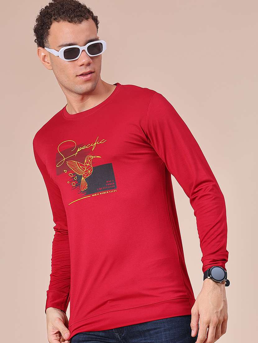 men chest print long sleeve regular fit sweatshirt