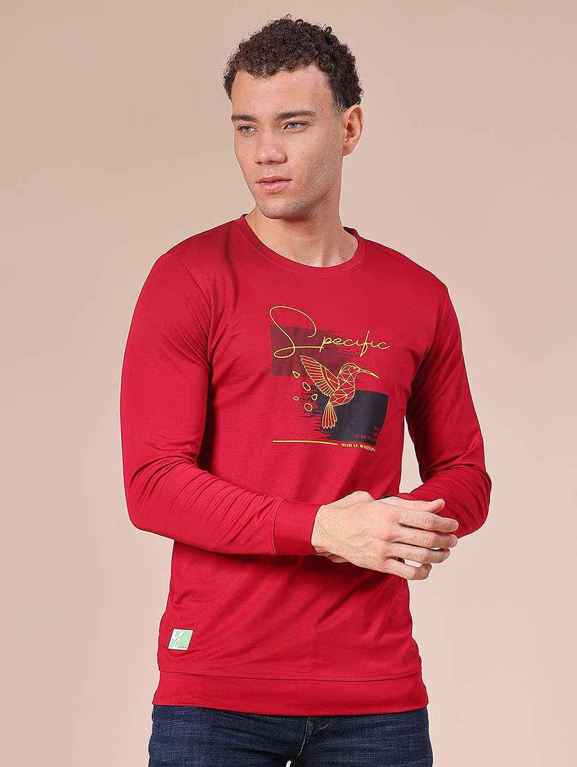 men chest print long sleeve regular fit sweatshirt - 22002010 -  Standard Image - 1