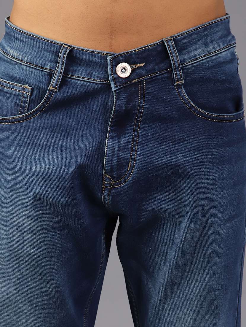 men solid mid rise slim fit jeans - 22002017 -  Standard Image - 4