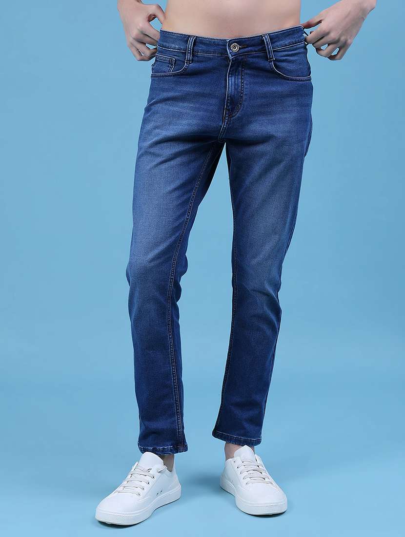 Men Solid Mid Rise Slim Fit Jean - 22002020 -  Standard Image - 1