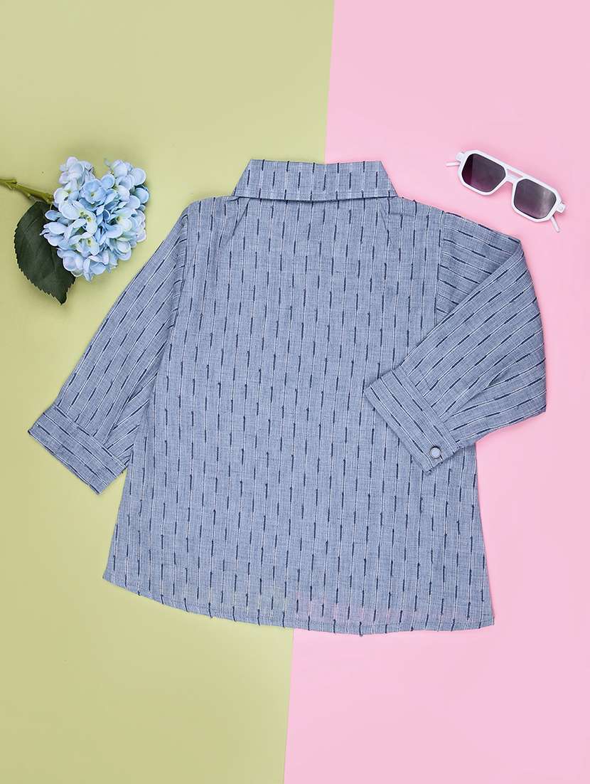 girls self design three quarter sleeve top - 22002036 -  Standard Image - 1