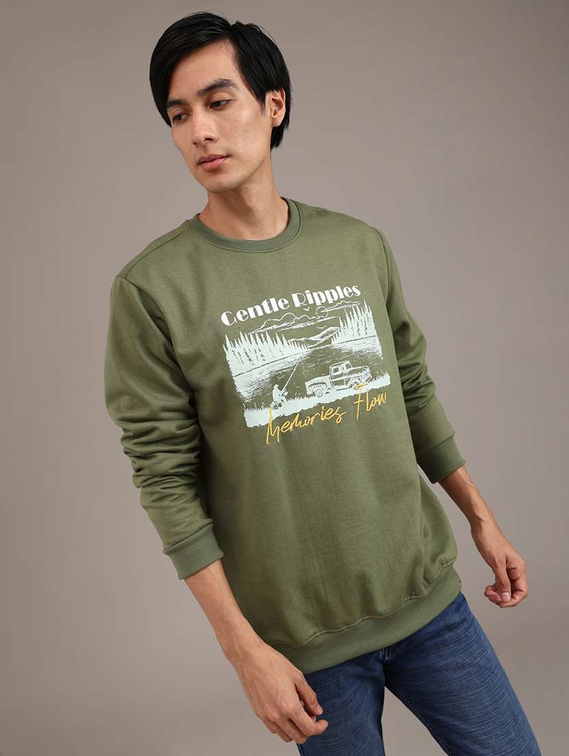 men printed long sleeve regular fit sweatshirt - 22002038 -  Standard Image - 1