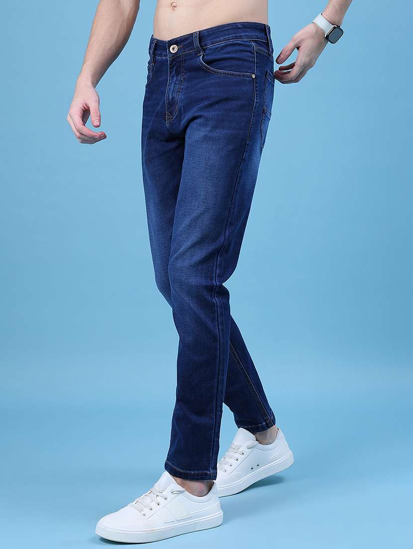 Men Solid Mid Rise Slim Fit Jean - 22002044 -  Standard Image - 1
