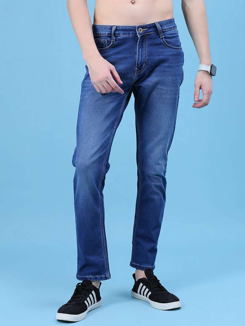 men solid mid rise slim fit jean - 22002047 -  Standard Image - 1