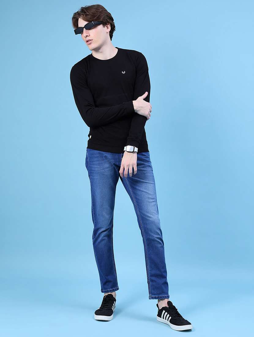 men solid mid rise slim fit jean - 22002047 -  Standard Image - 4