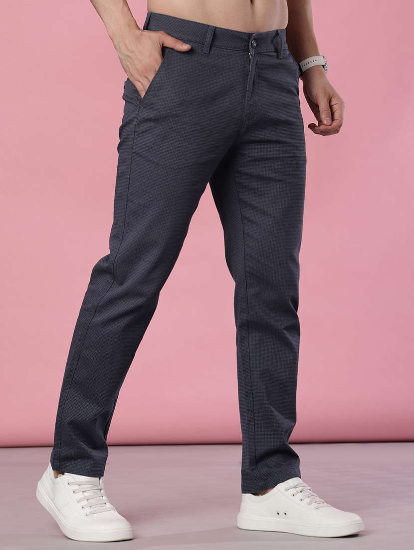 men solid mid rise casual chinos - 22002128 -  Standard Image - 1