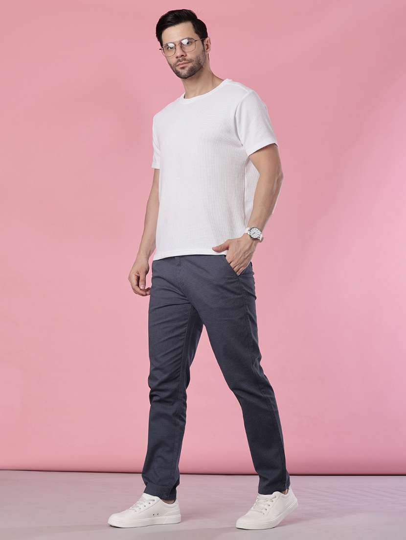 men solid mid rise casual chinos - 22002128 -  Standard Image - 4