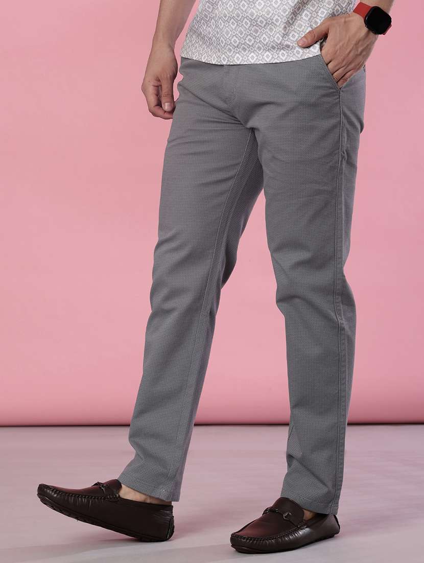 men solid mid rise chinos casual trouser - 22002129 -  Standard Image - 1
