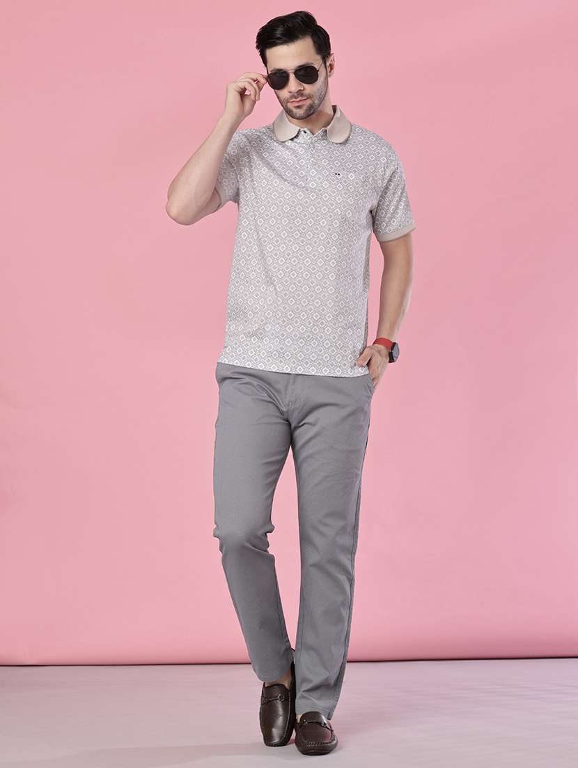 men solid mid rise chinos casual trouser - 22002129 -  Standard Image - 4