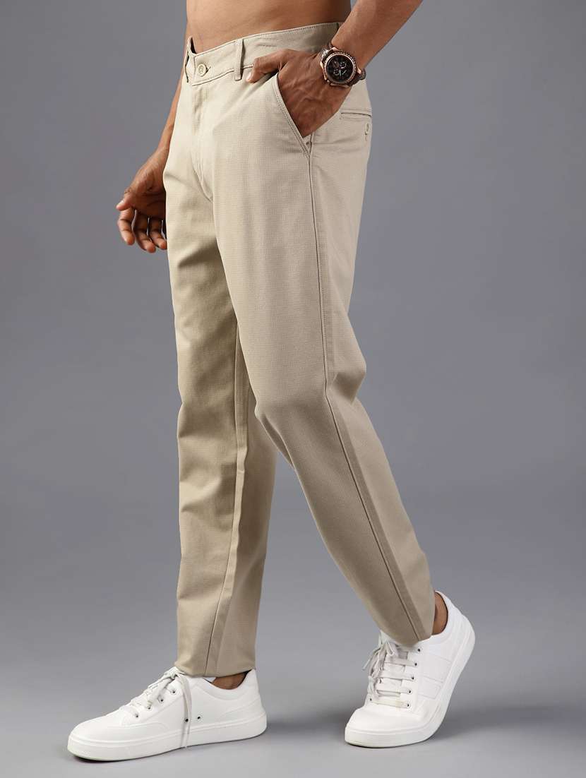 men solid mid rise casual chino - 22002131 -  Standard Image - 1