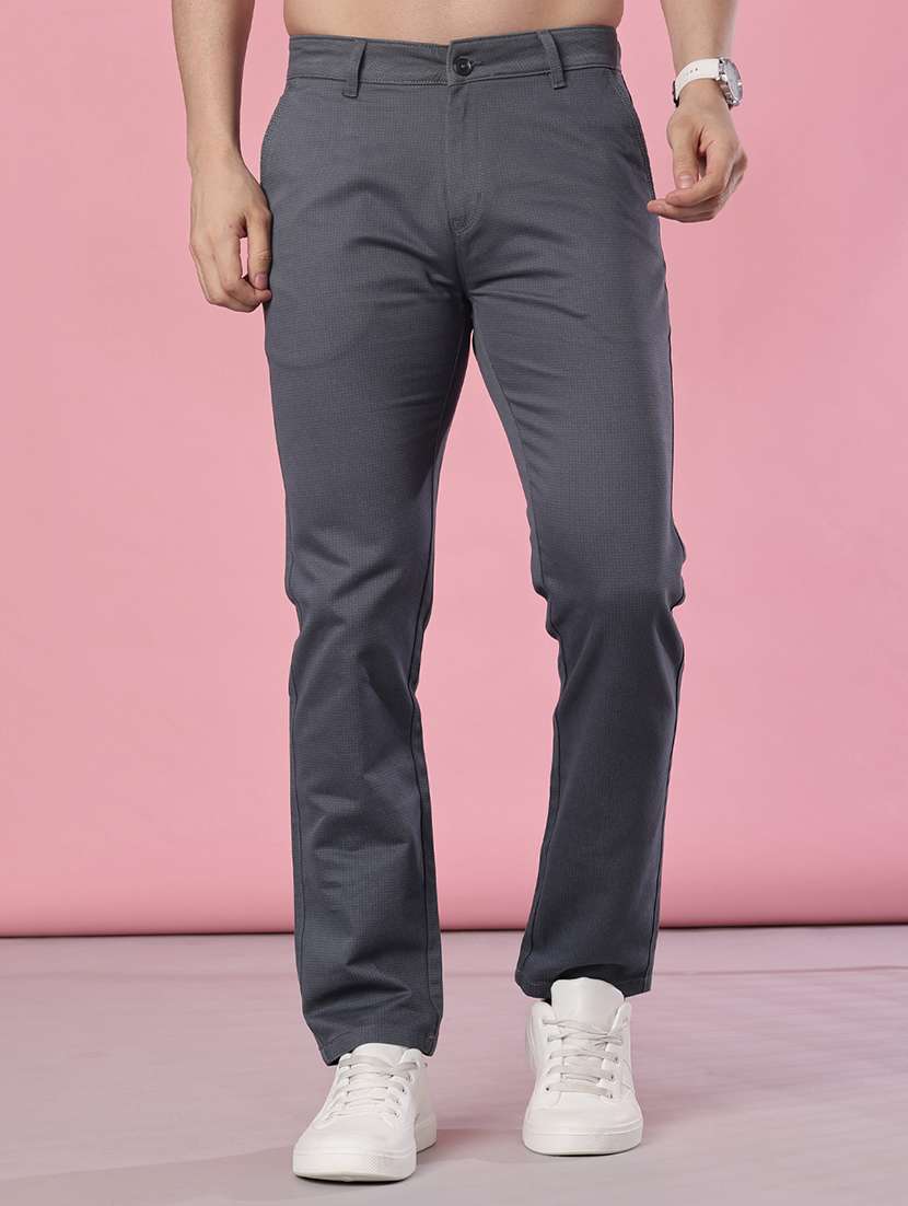 men solid mid rise casual chino - 22002132 -  Standard Image - 1