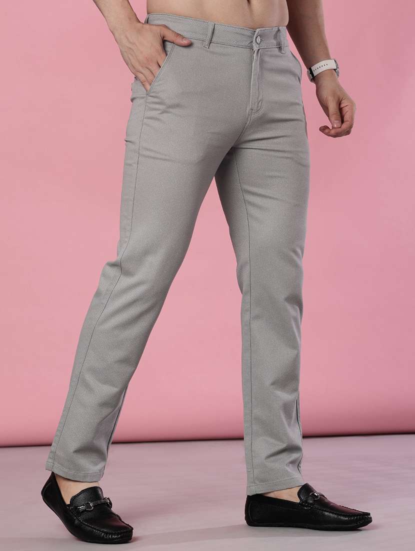 men solid mid rise casual chino - 22002133 -  Standard Image - 1