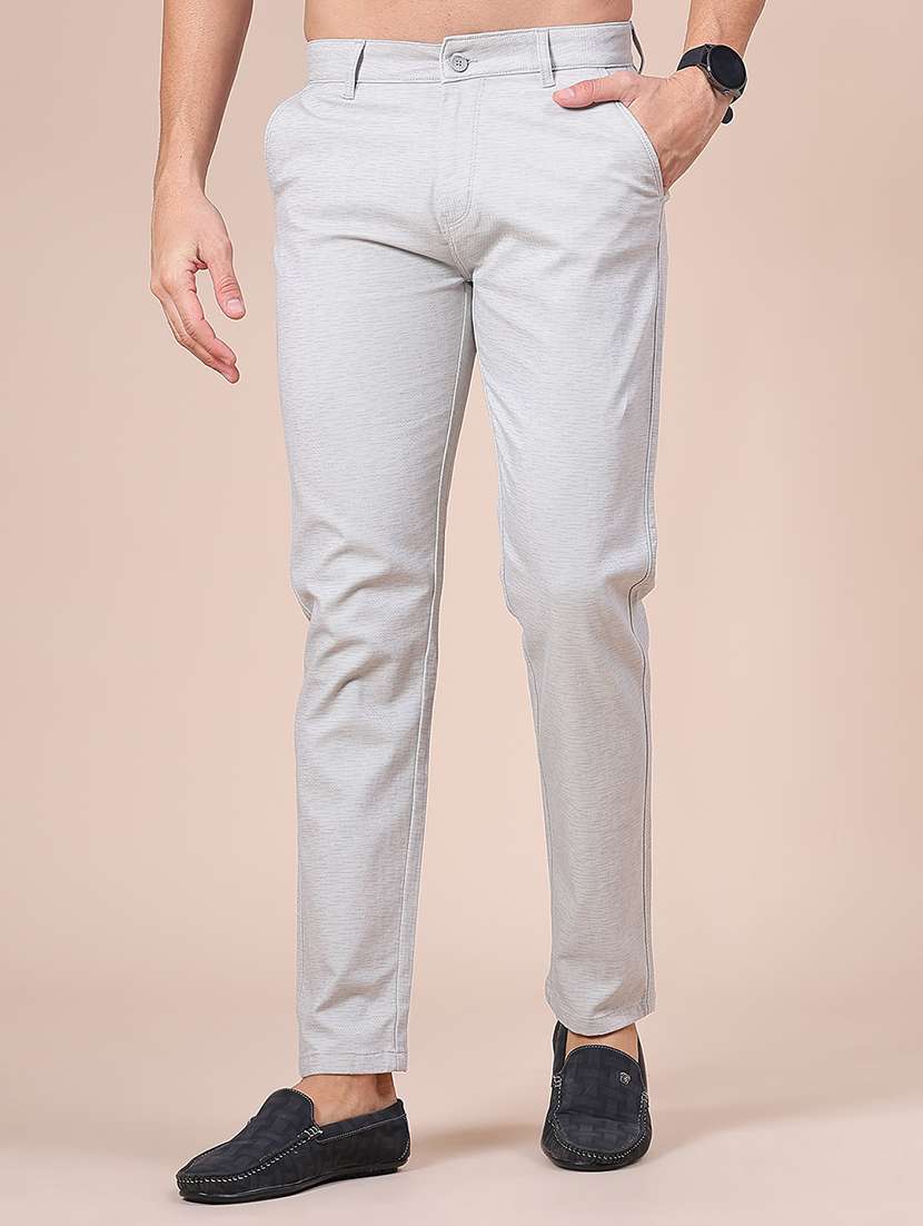 men solid mid rise casual chino