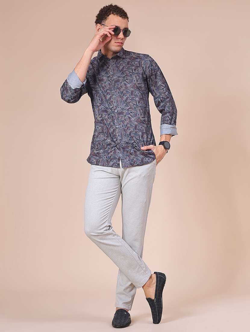 men solid mid rise casual chino - 22002134 -  Standard Image - 4