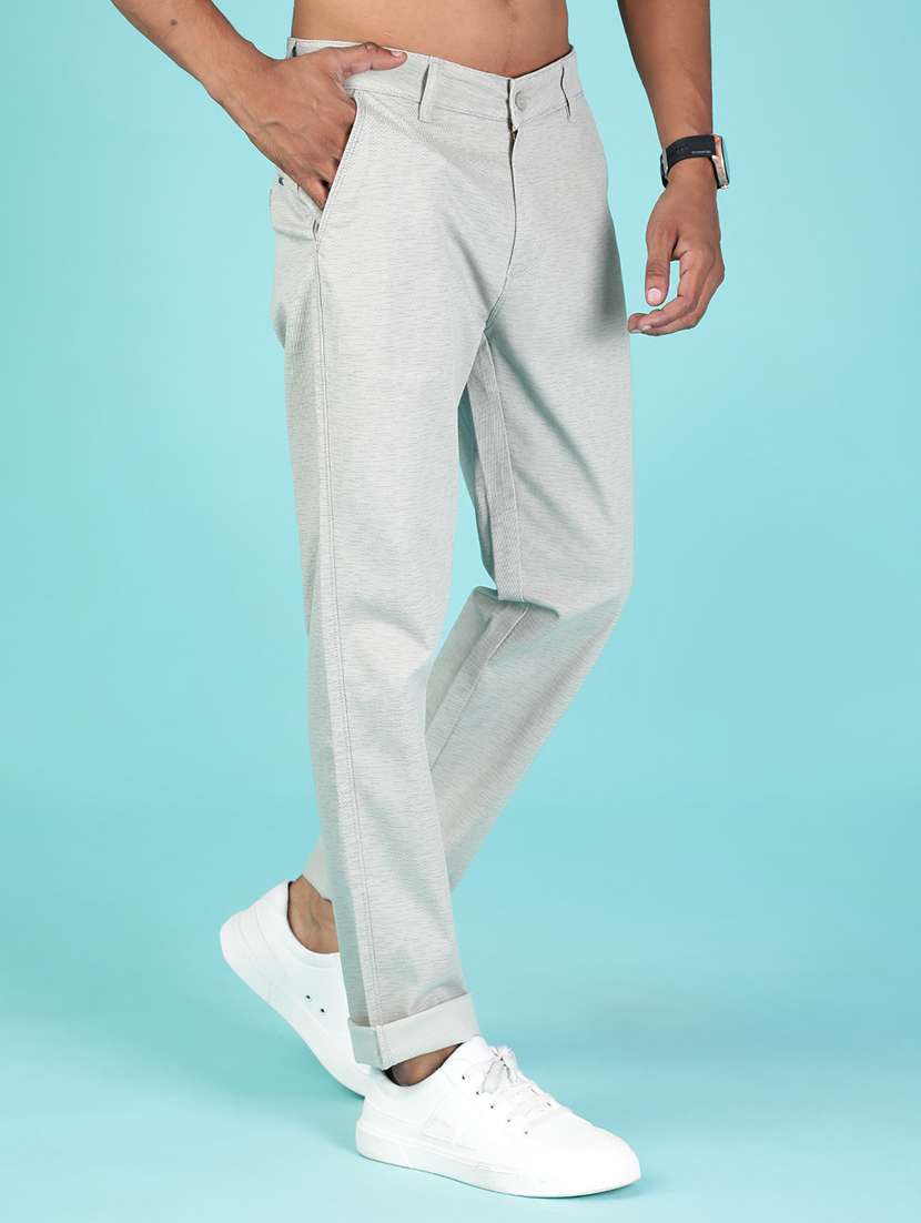 men solid mid rise casual chino - 22002135 -  Standard Image - 1