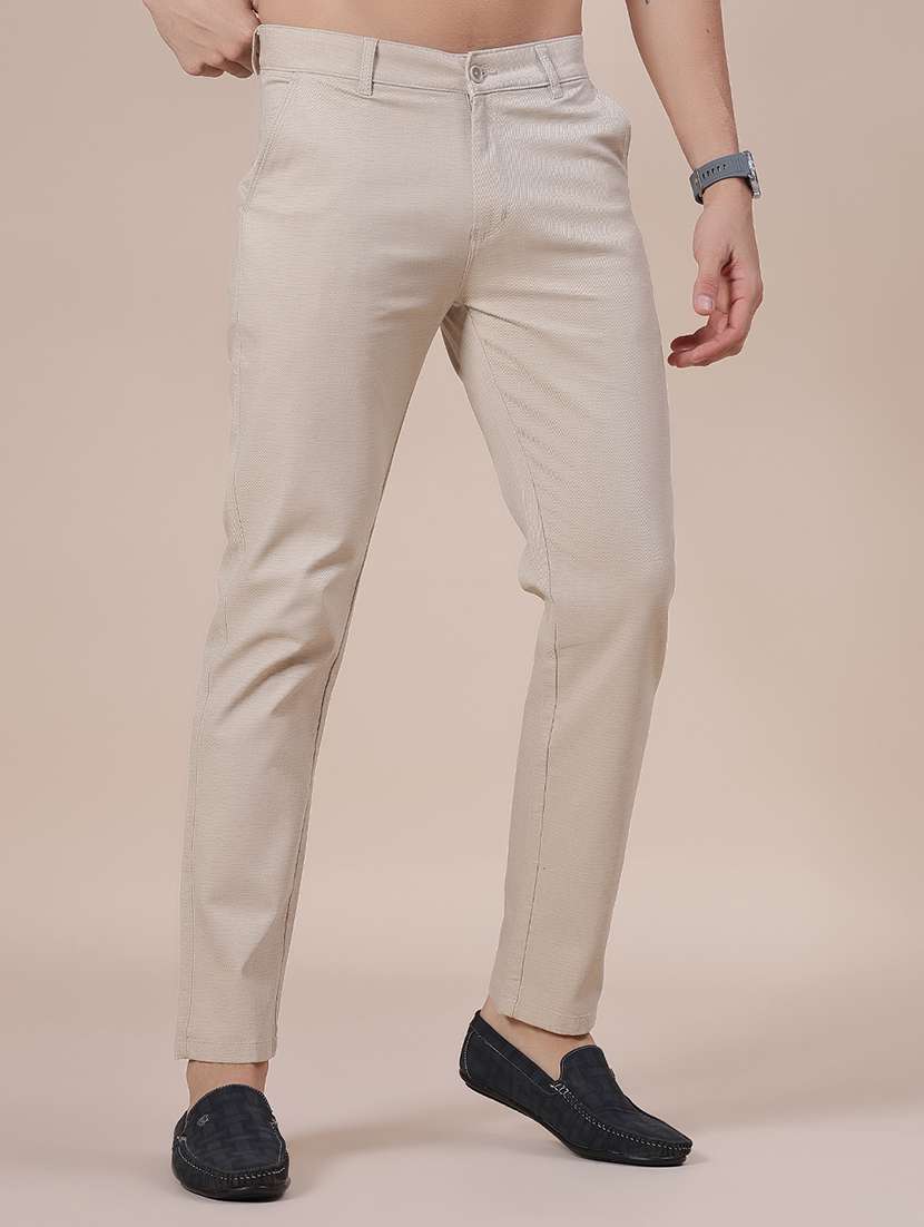 men solid mid rise casual chino