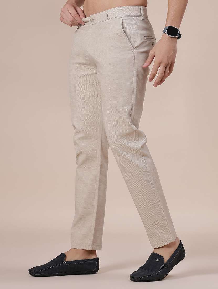 men solid mid rise casual chino - 22002136 -  Standard Image - 1