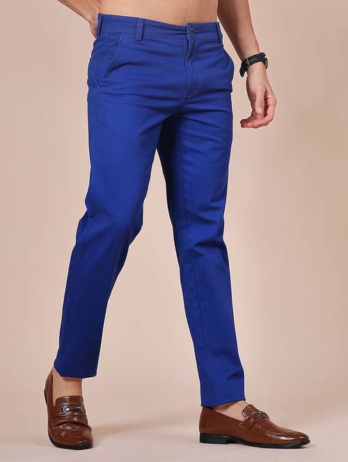 men solid mid rise casual chino - 22002225 -  Standard Image - 0