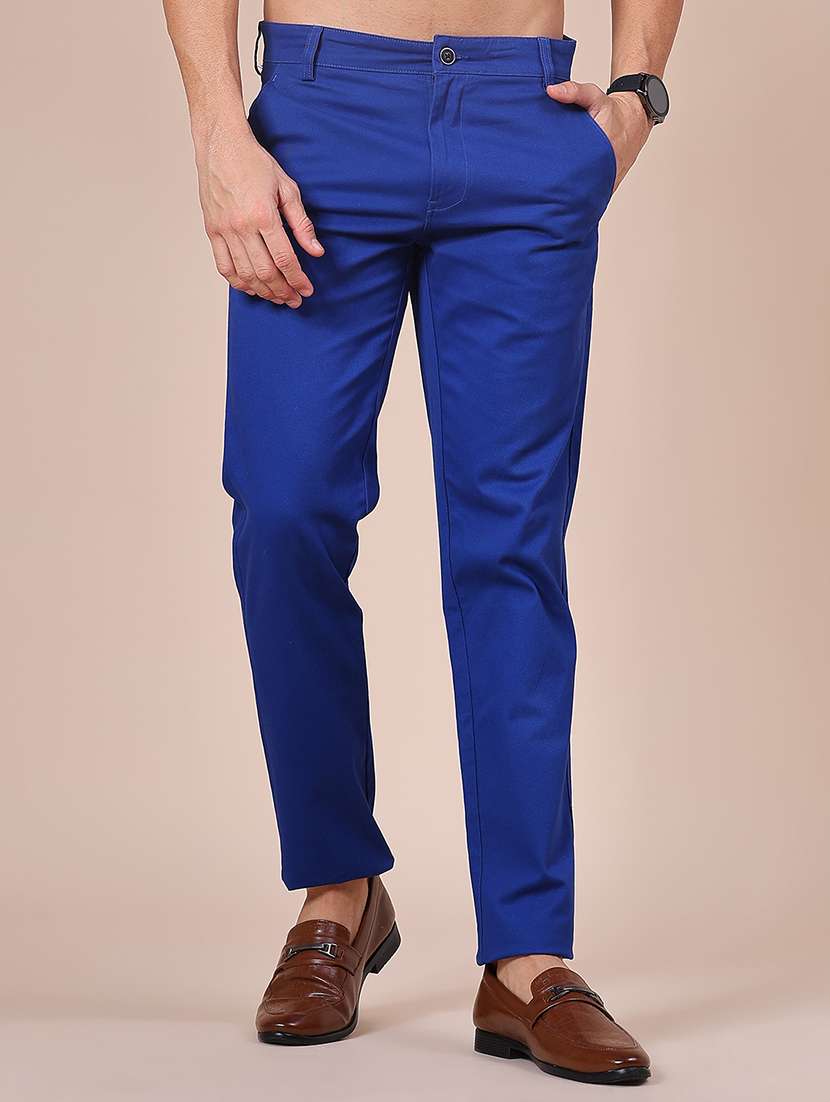 men solid mid rise casual chino - 22002225 -  Standard Image - 1