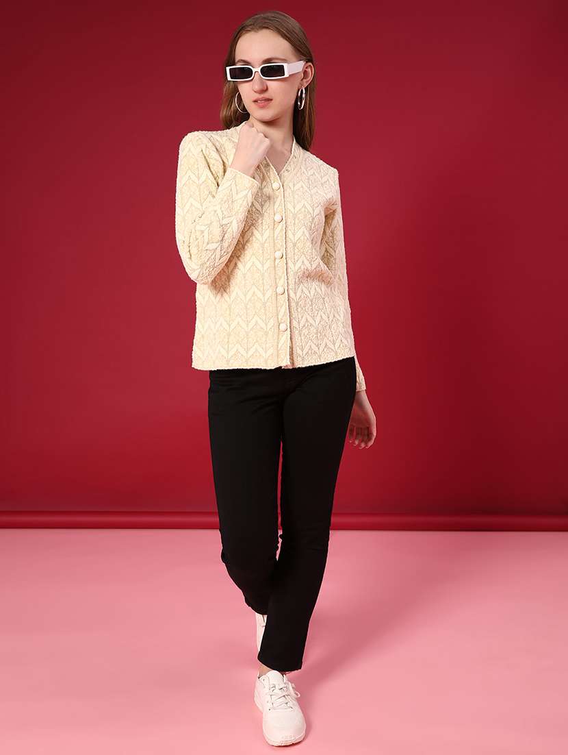 women self design long sleeve cardigan - 22002342 -  Standard Image - 4