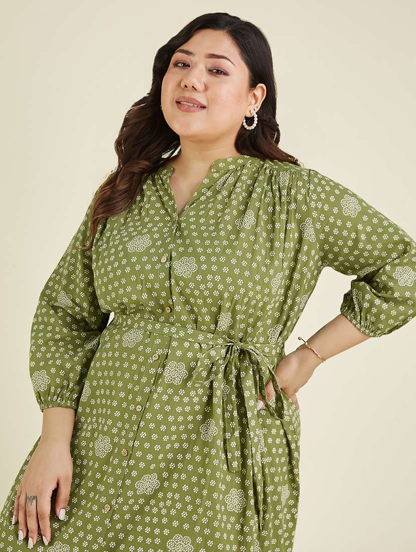 women plus size printed a-line dress - 22002353 -  Standard Image - 1